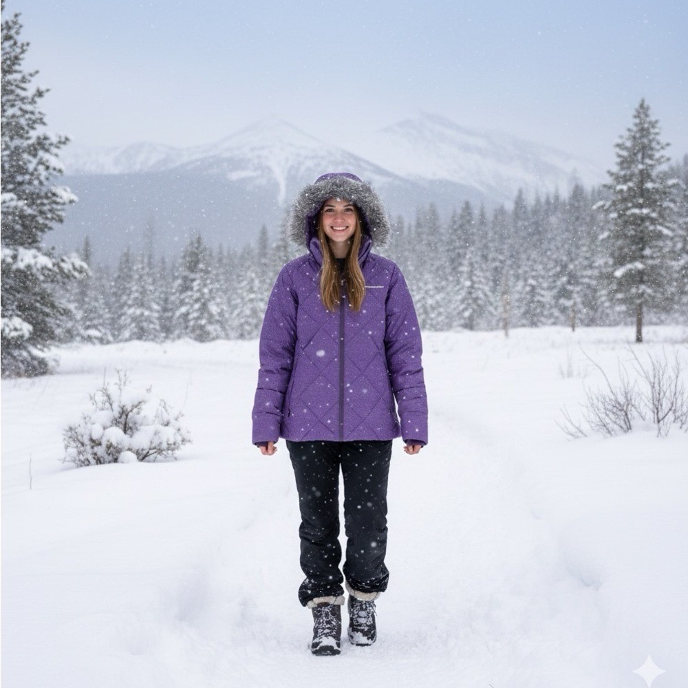 Women's purple Columbia Icy Heights II Down Jacket size M EUC - Picture 2 of 10